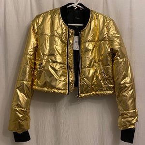 Forever 21 gold puffer jacket